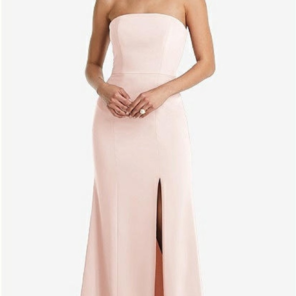 Bella Bridesmaids Elegant Strapless Pink Dress